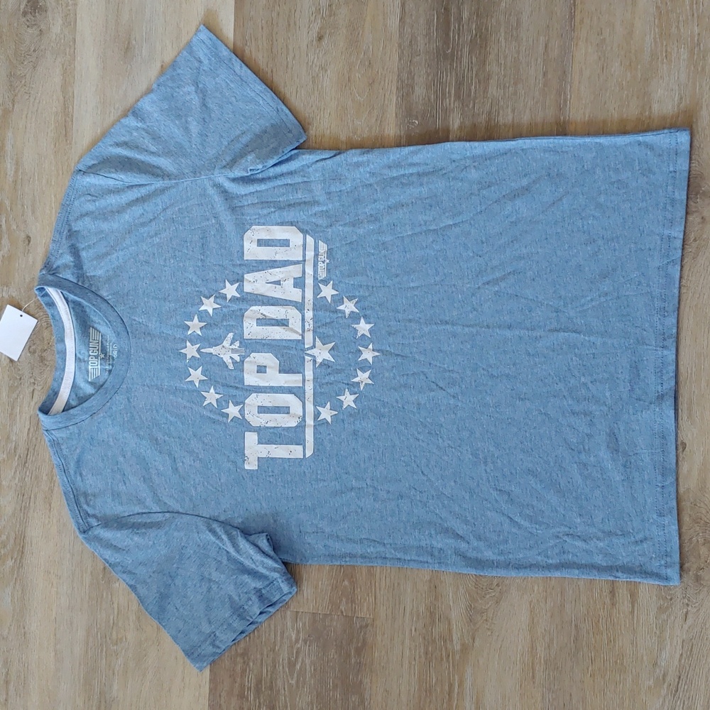 NWT Top Gun Top Dad Graphic T-Shirt Blue Size S